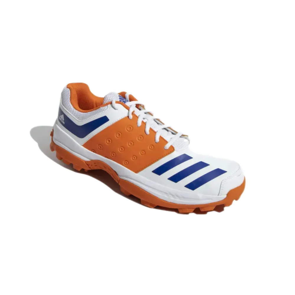 Adidas Men's Crinu 23 Cricket Shoe (Cloud White/Lucid Blue/Semi Impact Orange)