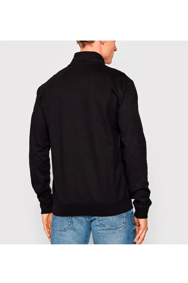 Armani EA7 Half-Zip Line Logo Sweatshirt Black