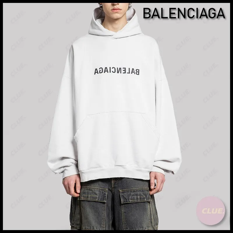 BALENCIAGA  |Long Sleeves Cotton Logo Hoodies & Sweatshirts