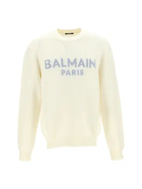 Balmain Logo Intarsia Knit Jumper