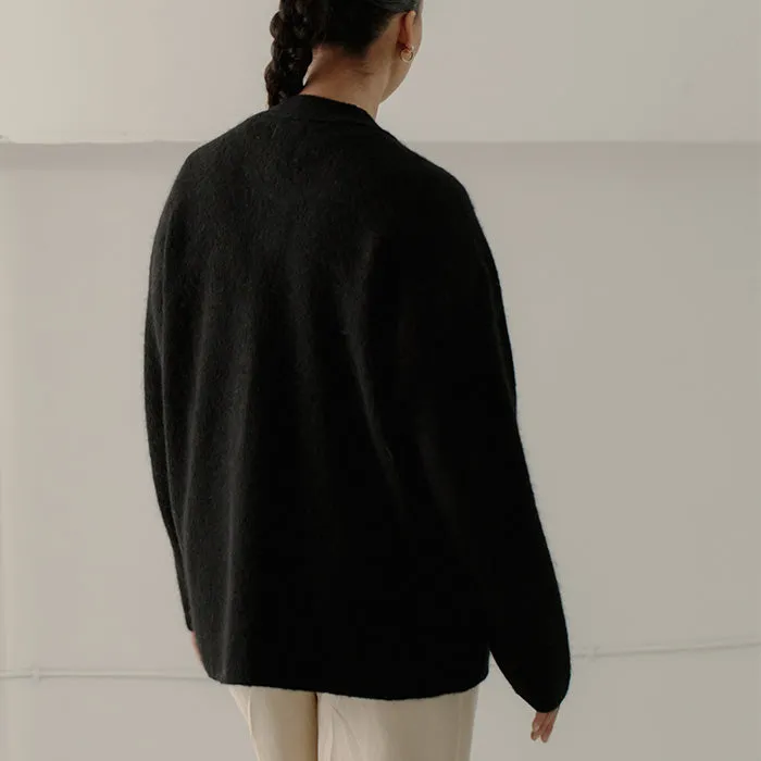 Bare Knitwear Woman Alpaca Harvest Cardigan Black