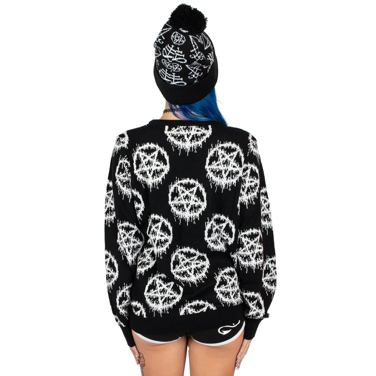 Black Pentagram Pullover Sweate