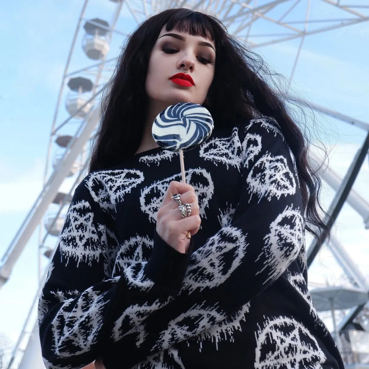 Black Pentagram Pullover Sweate