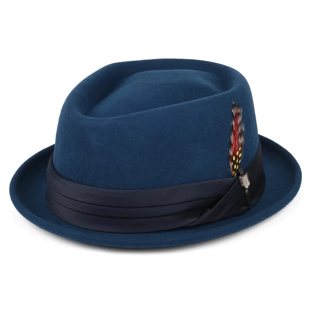 Brixton Stout Pork Pie Hat - Teal / Navy Band