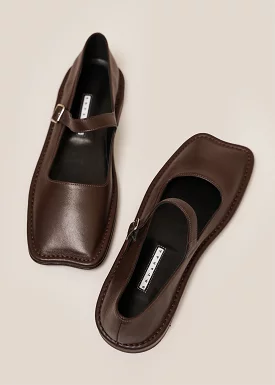 Brown Bomi Maryjane Flats