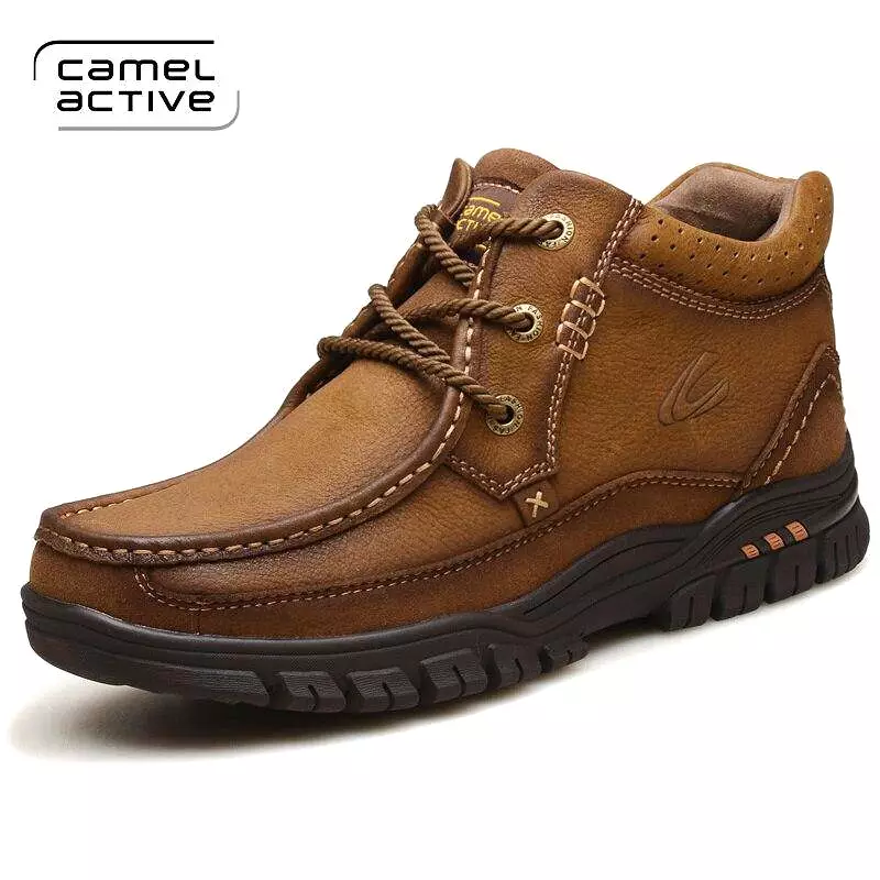 Camel Active New Hiking Shoes Men Cow Leather High Top Trekking Boots Sport Climbing Mountain Shoes Outdoor Walking