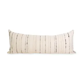 CARMEN LUMBAR PILLOW | IVORY WITH GREY STRIPES