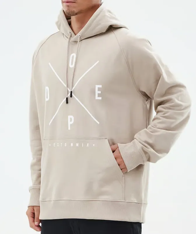 DOPE  |Long Sleeves Plain Cotton Logo Hoodies