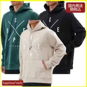 DOPE  |Long Sleeves Plain Cotton Logo Hoodies