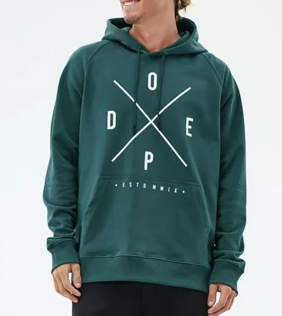 DOPE  |Long Sleeves Plain Cotton Logo Hoodies