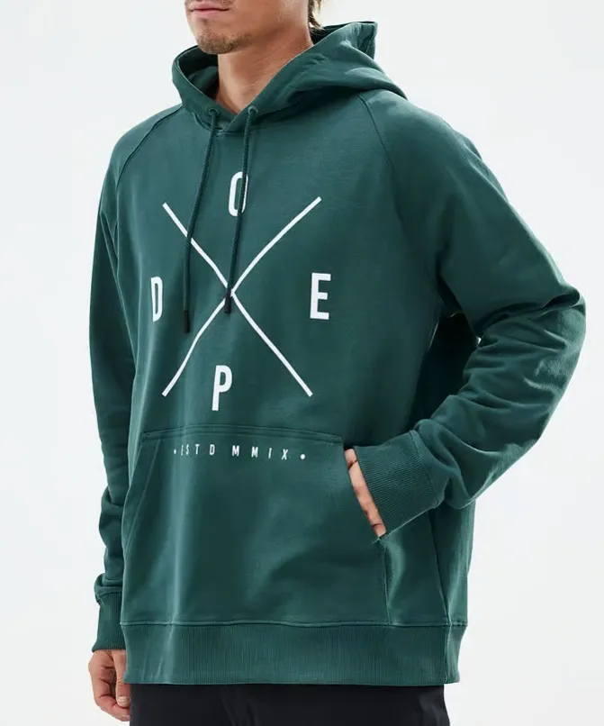 DOPE  |Long Sleeves Plain Cotton Logo Hoodies