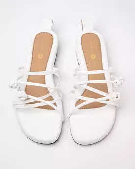 Double Chinese Knot Flats (White Leather)