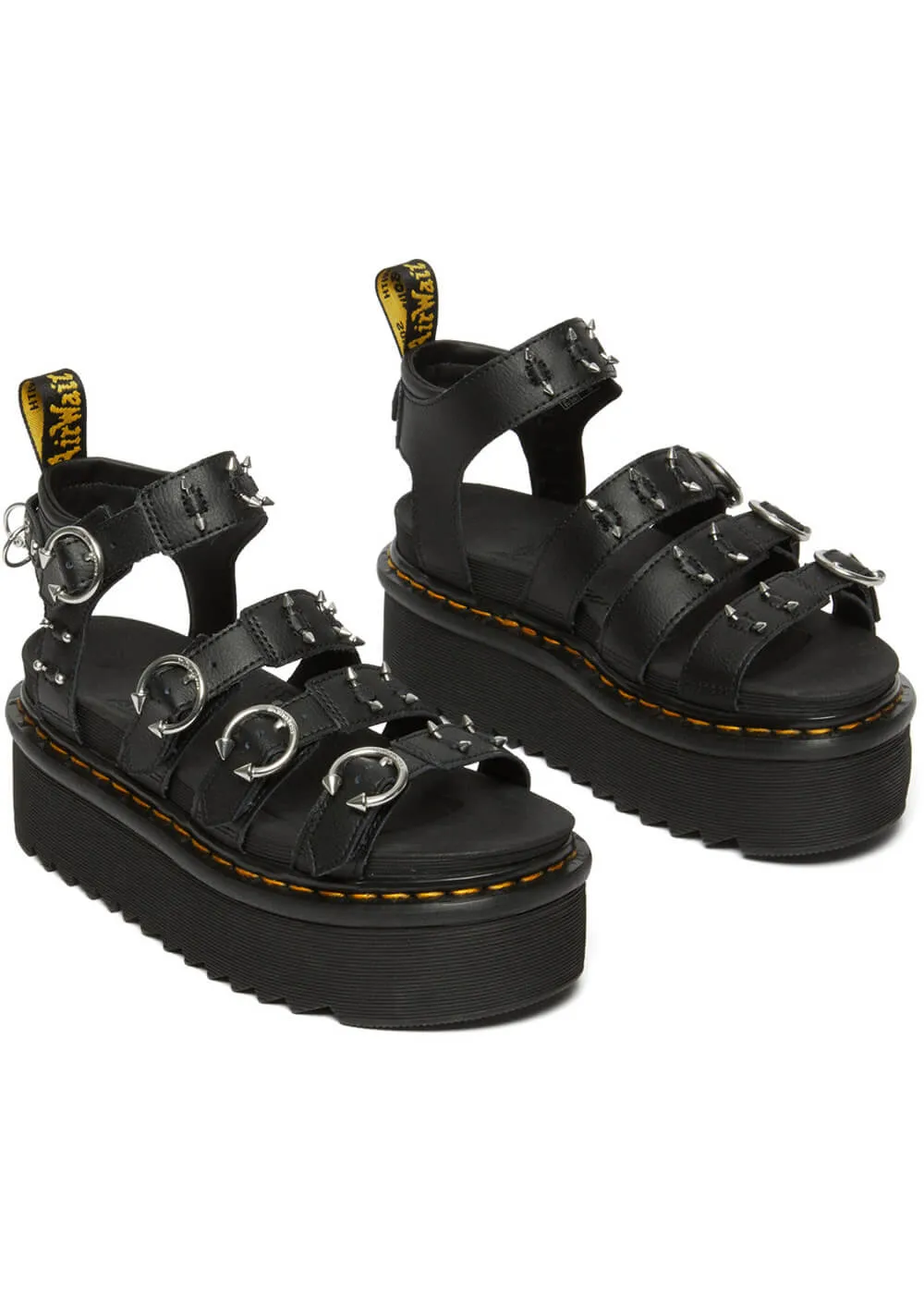 Dr. Martens Blaire Quad Hardware Platform Sandals Black