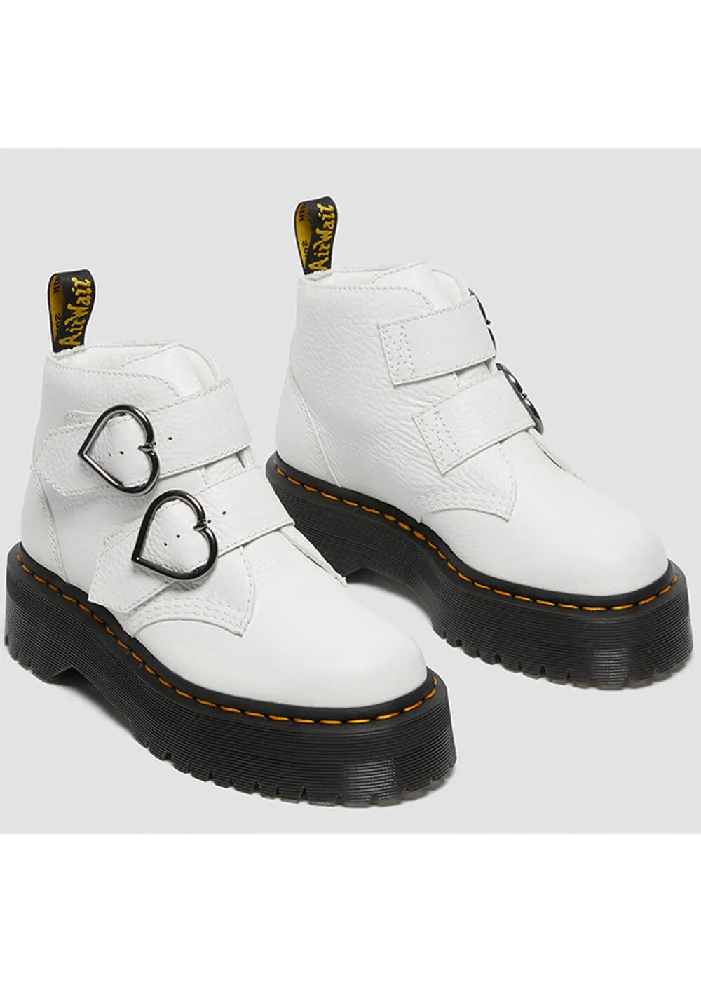 Dr. Martens Devon Heart Aunt Sally Soft Leather Boots White