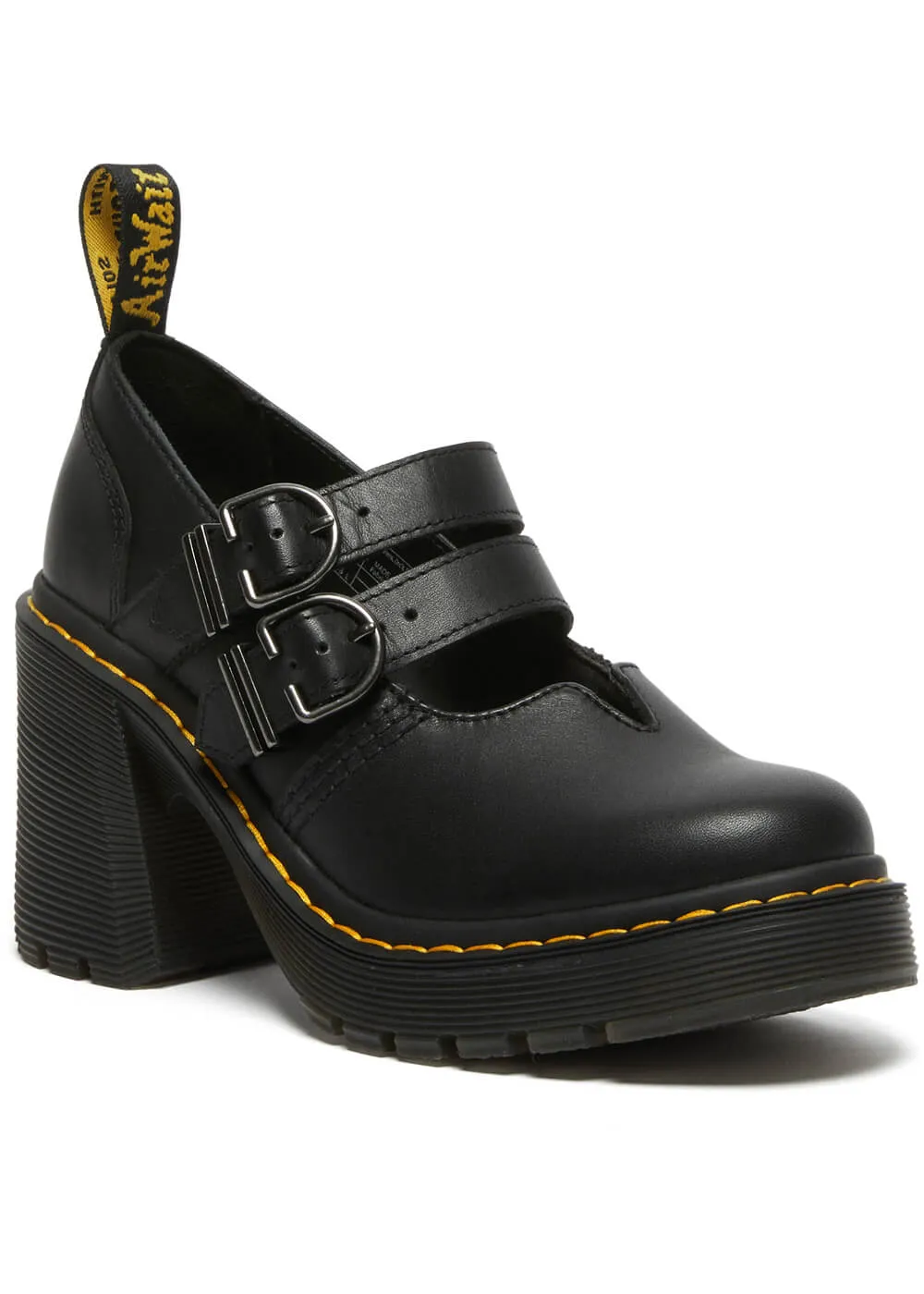 Dr. Martens Eviee Sendal Leather Mary Jane Pumps Black