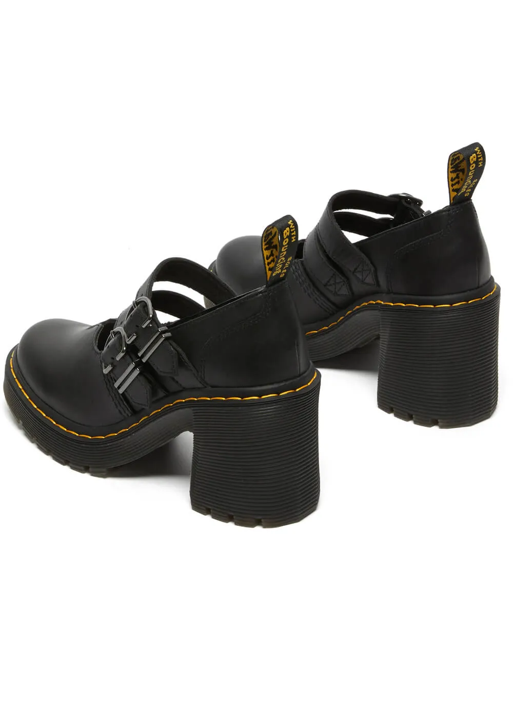 Dr. Martens Eviee Sendal Leather Mary Jane Pumps Black