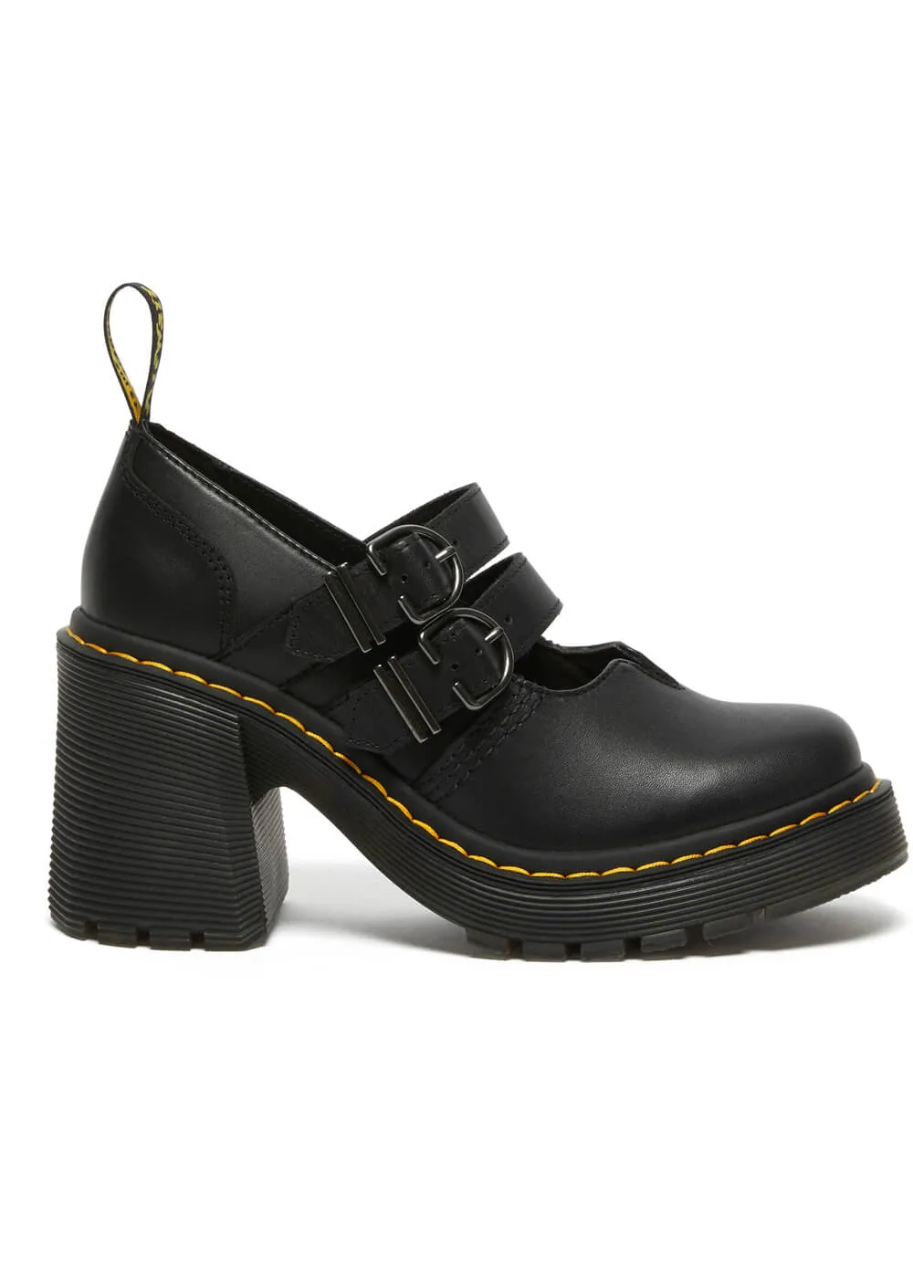 Dr. Martens Eviee Sendal Leather Mary Jane Pumps Black