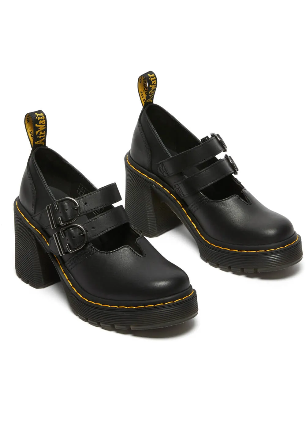 Dr. Martens Eviee Sendal Leather Mary Jane Pumps Black