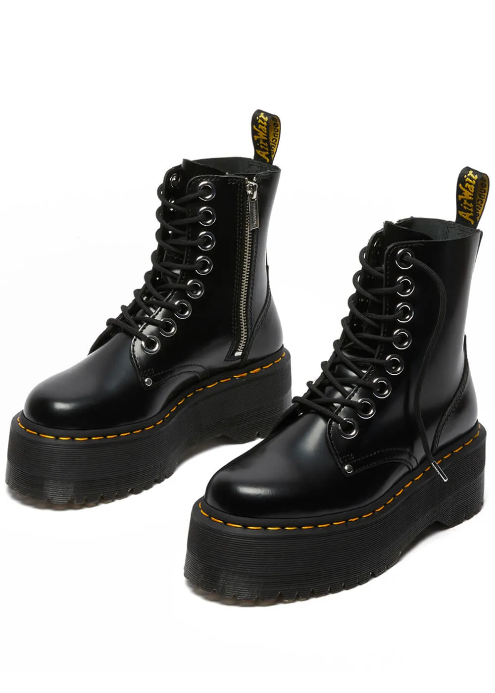 Dr. Martens Jadon Max Buttero Leather Platform Boots Black