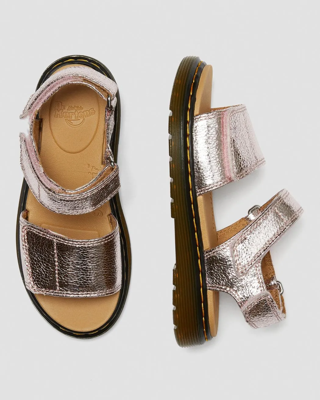 Dr Martens - kids Romi Pink Metallic Leather