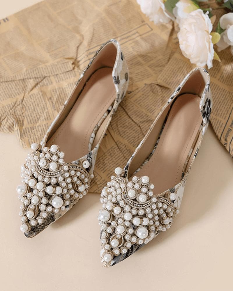 Elegant Pearl Flat Shoes