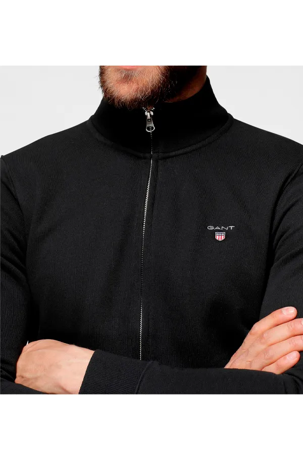 GANT Zip Cardigan Regular Black