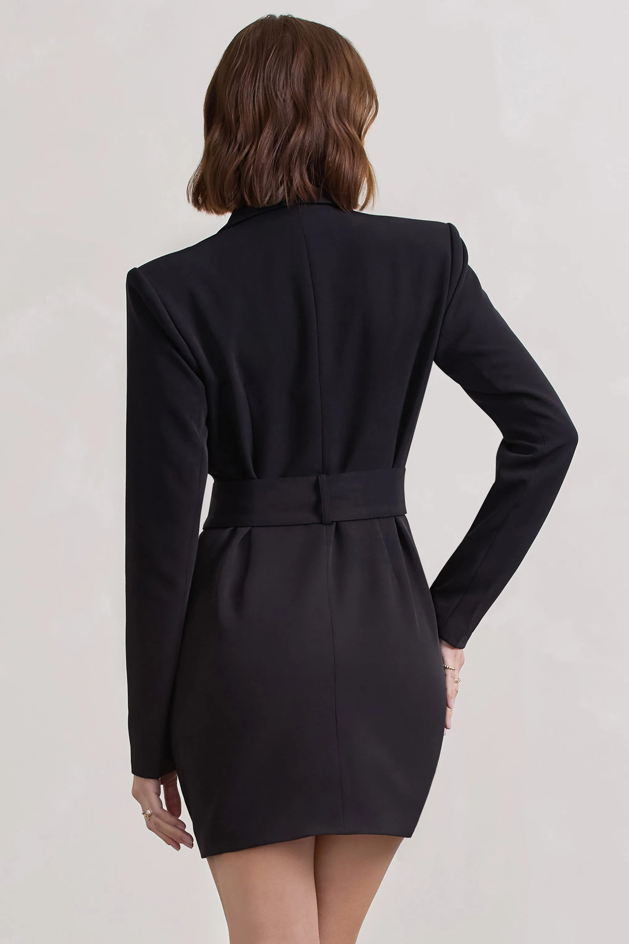 Genesis | Black Belted Utility Blazer Dress