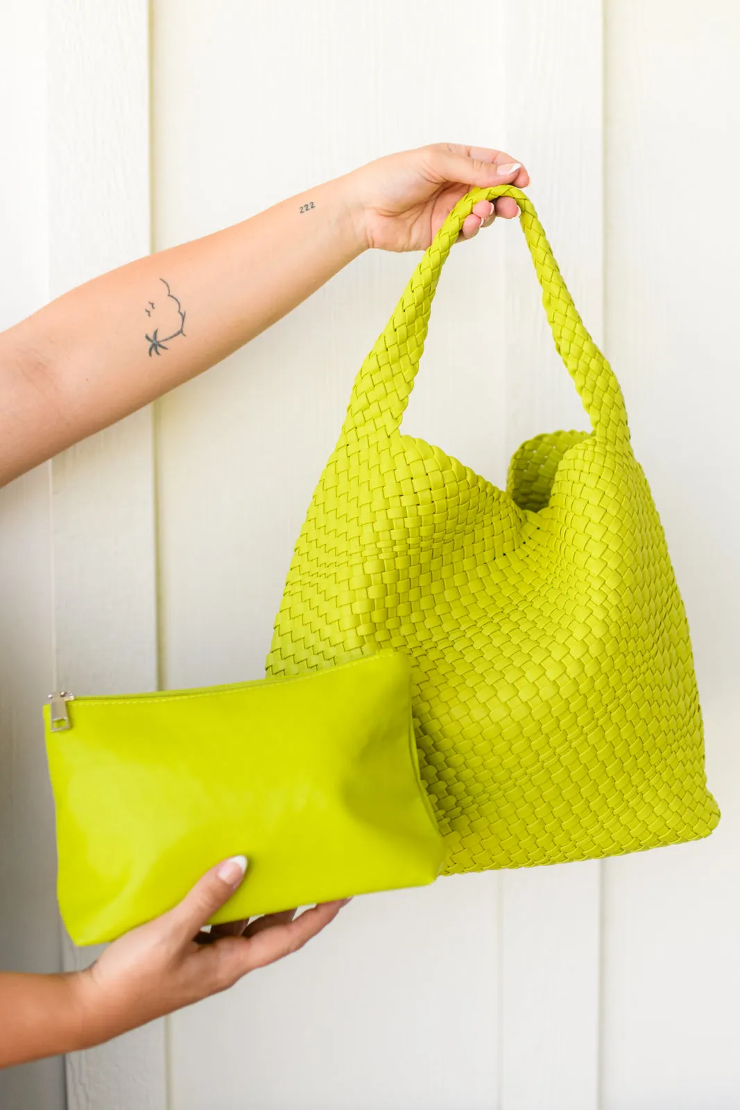 Genesis Woven Tote in Citron