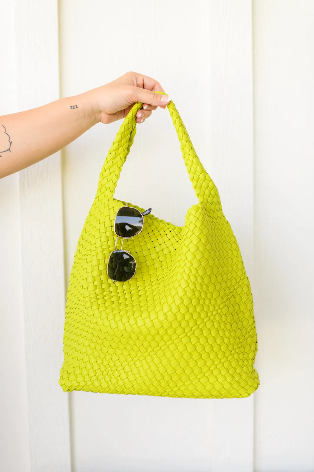 Genesis Woven Tote in Citron