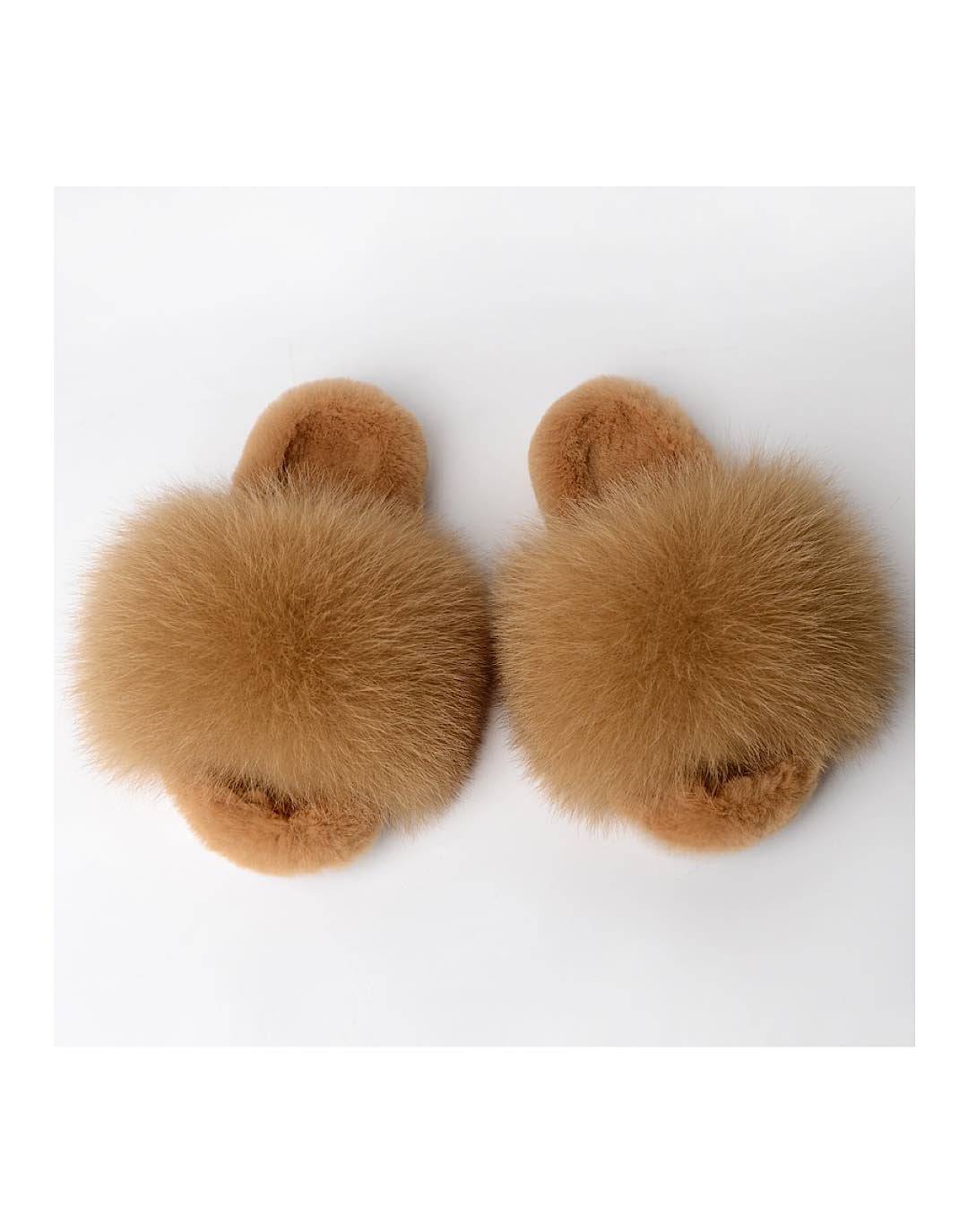 Genuine Fur Fluffy Slides