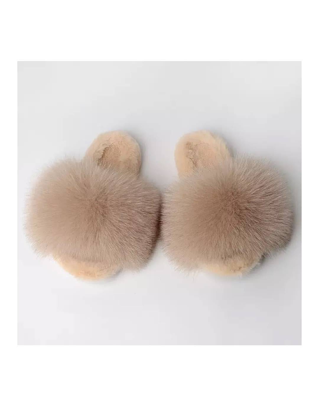 Genuine Fur Fluffy Slides