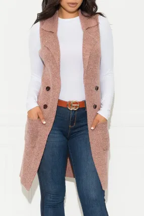 Handle It Cardigan Vest Heather Rose