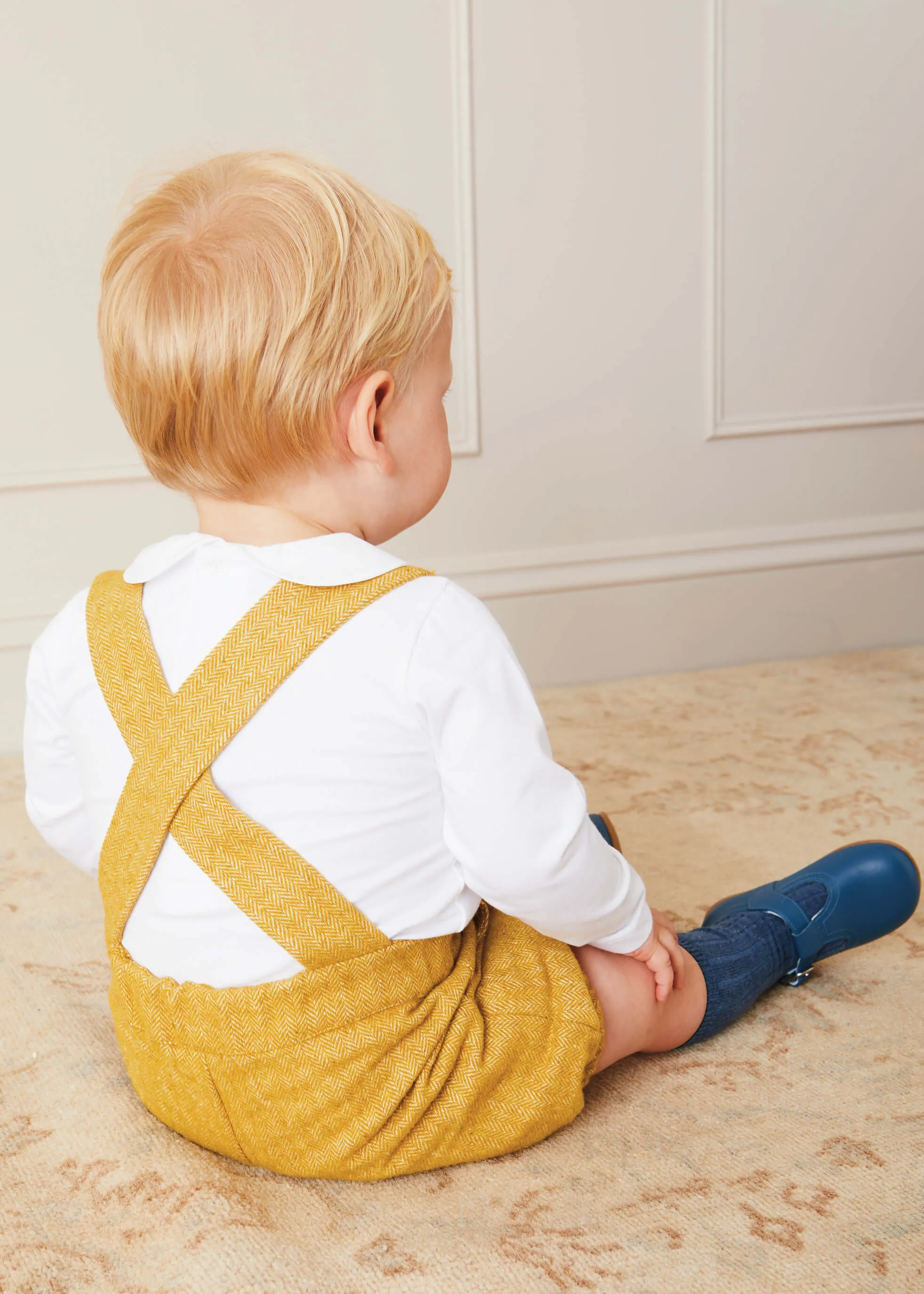 Herringbone Bloomers with Braces in Mustard (9mths-2yrs)