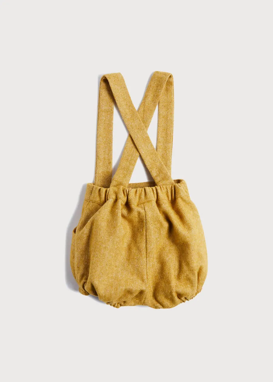 Herringbone Bloomers with Braces in Mustard (9mths-2yrs)