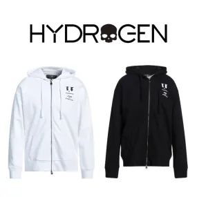 Hydrogen  |Long Sleeves Plain Cotton Logo Hoodies