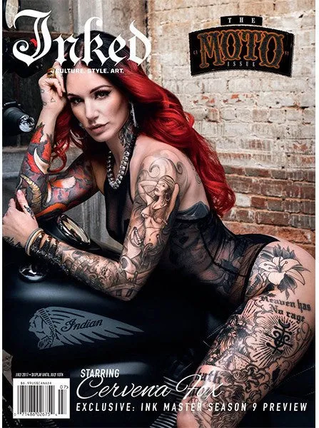 Inked Magazine Moto Edition Featuring Cervena Fox - July 2017