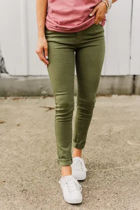 KanCan High-Rise Colored Skinny Jeans- Kale