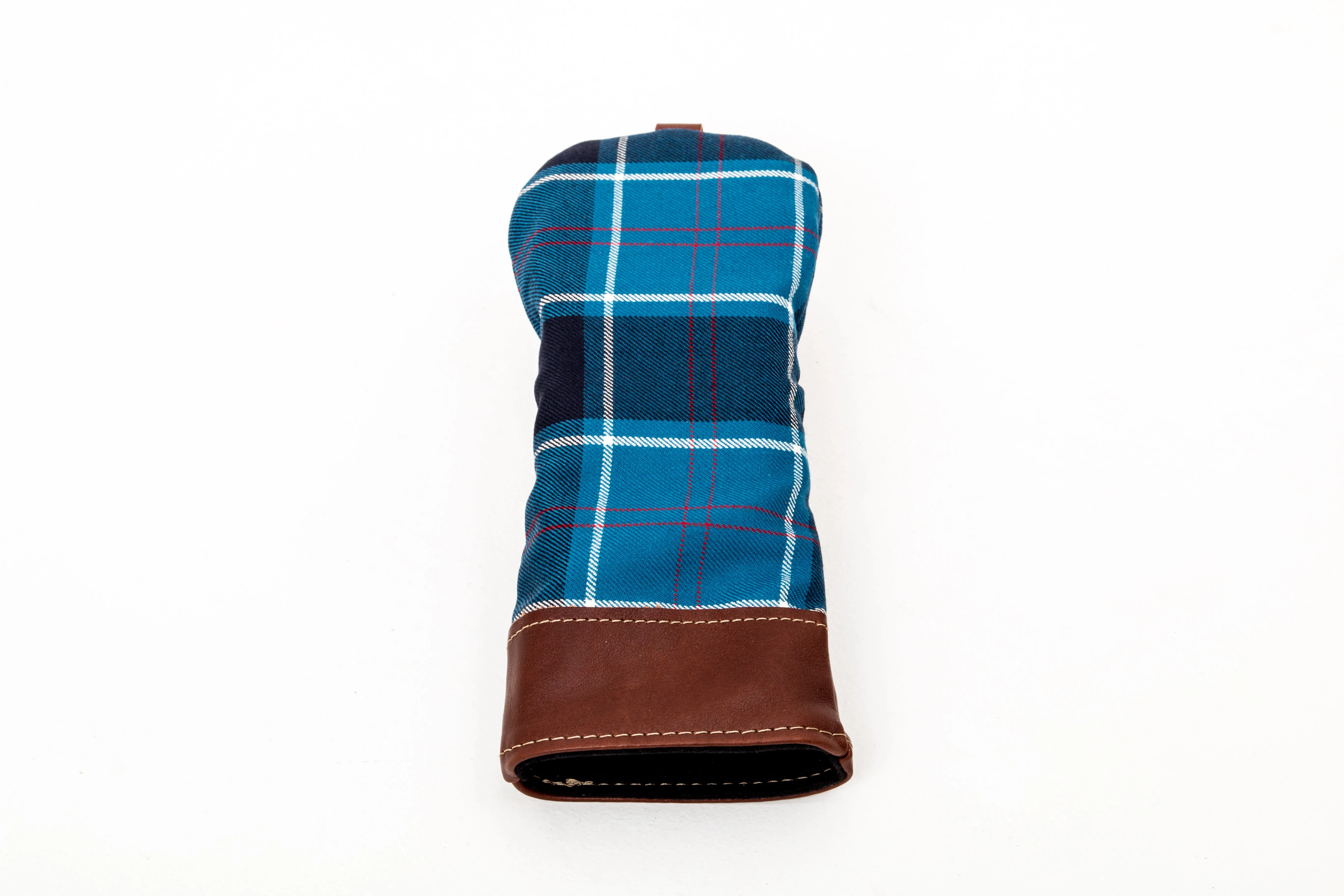 Leather and Wool Tartan Head Cover