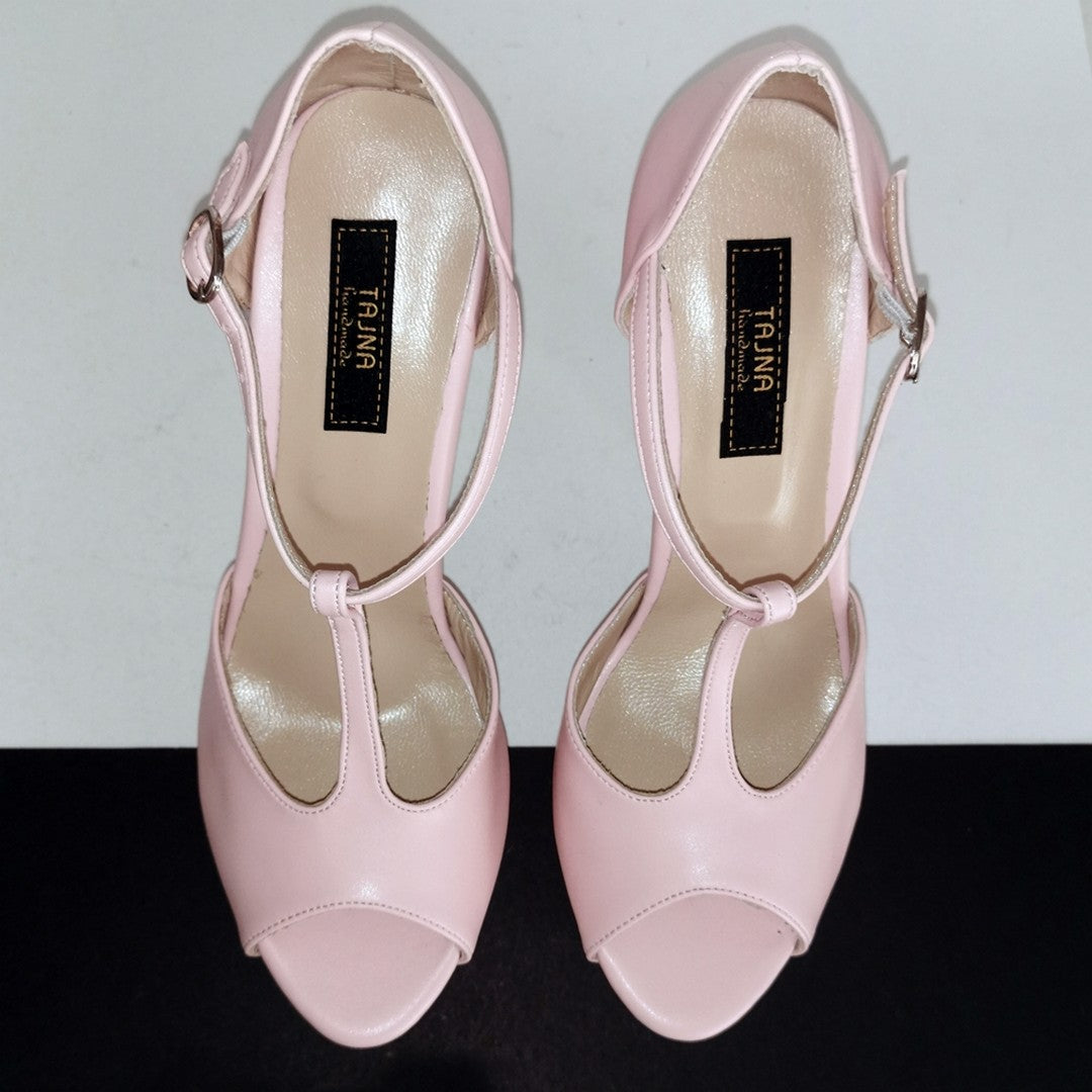 Light Pink Powder Chunky High Heels