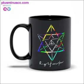 Lightworker Merkaba Sacred Geometry Abstract Black Mugs