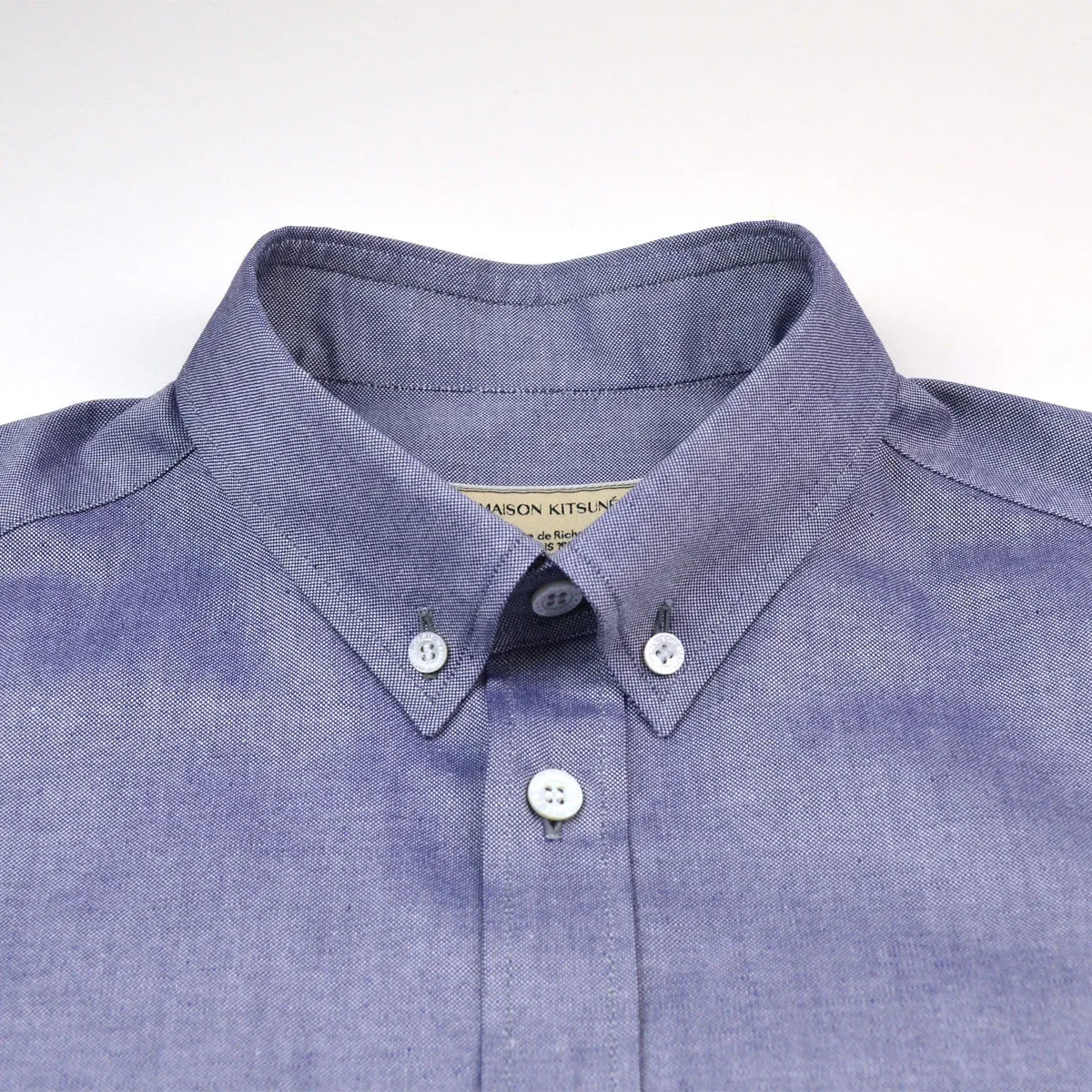 Maison Kitsuné - Classic Oxford Shirt with Embroidery Fox - Navy