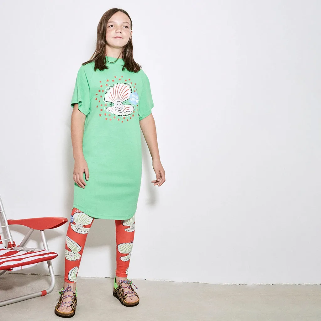 Maison Mangostan Child Oyster T-shirt Dress Green