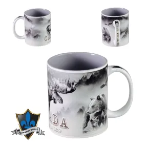 MOOSE BEAR WOLF CANADIAN 14 OZ CERAMIC MUG.