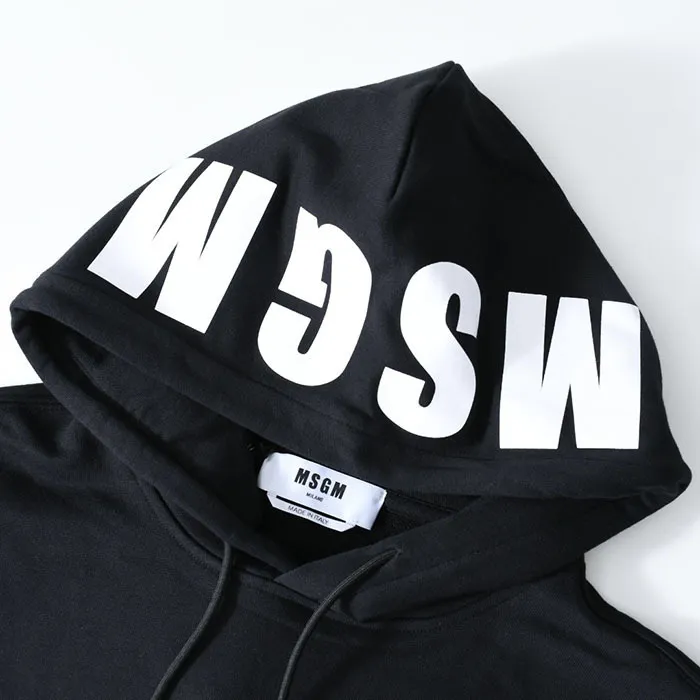 MSGM  |Long Sleeves Cotton Logo Designers Hoodies