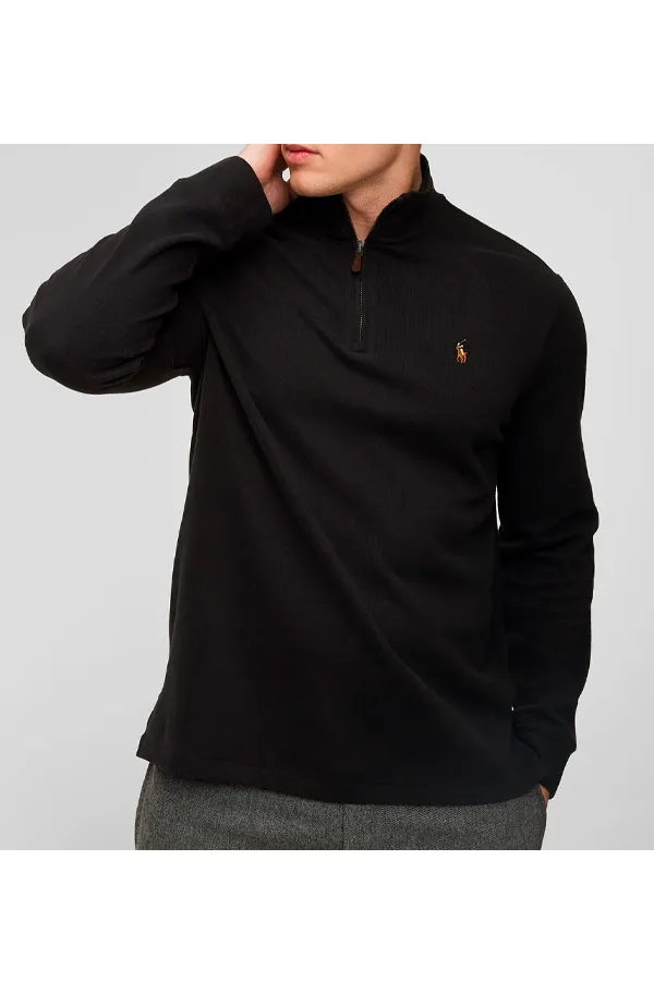 Ralph Lauren 1/4 Zip Logo Pullover Black