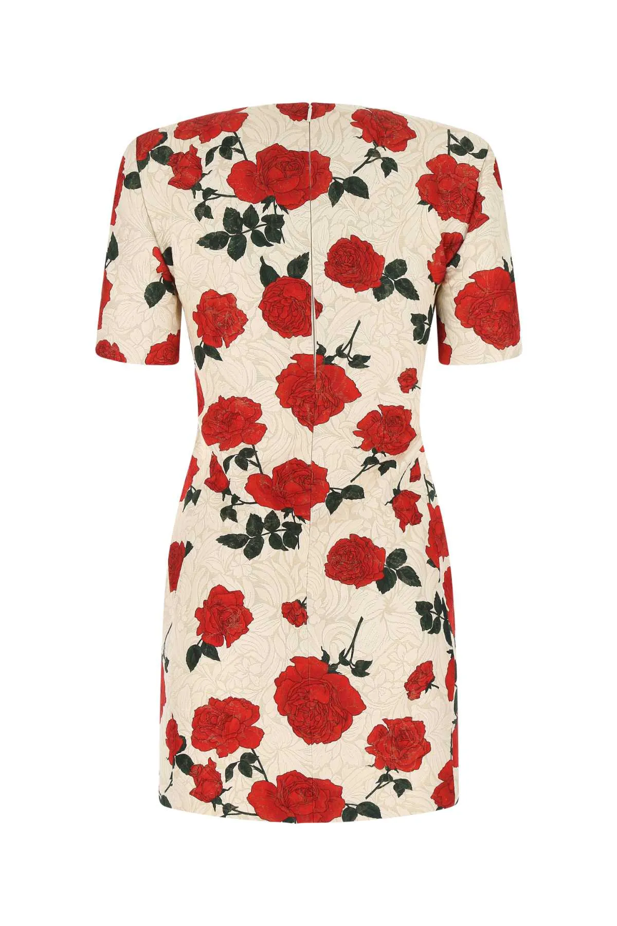 Saint Laurent Floral Patterned Crewneck Dress