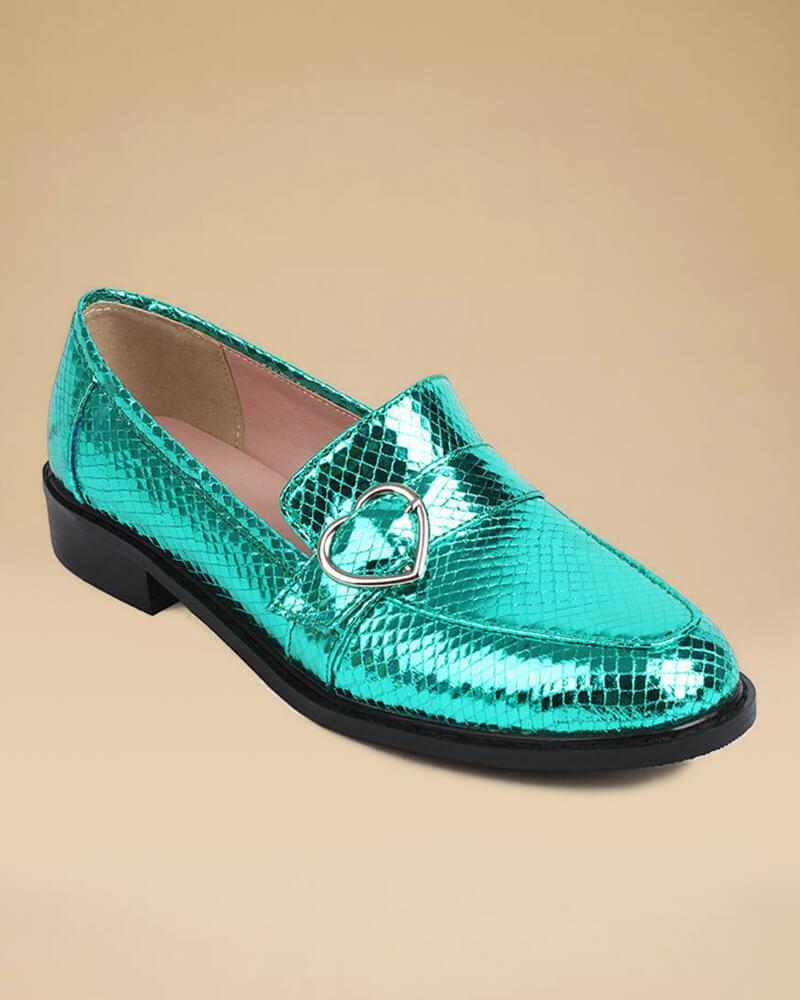 Snake-print British Buckle Loafers