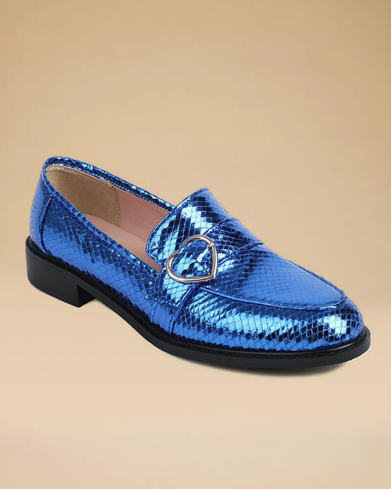 Snake-print British Buckle Loafers