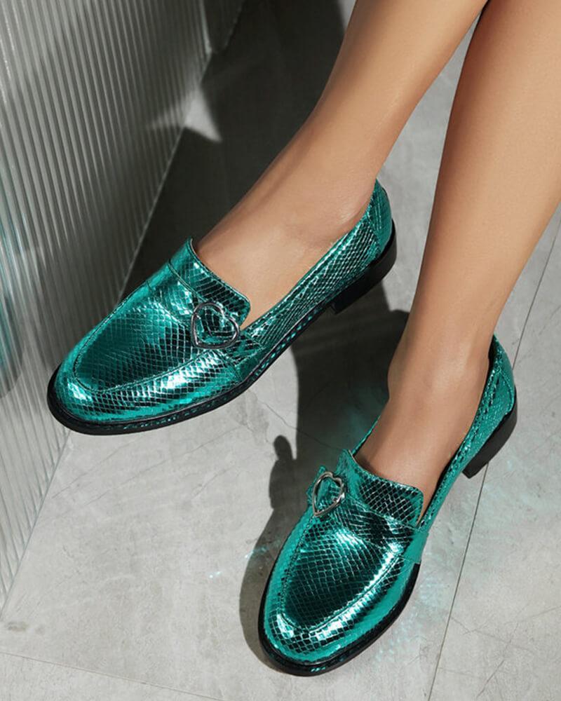 Snake-print British Buckle Loafers