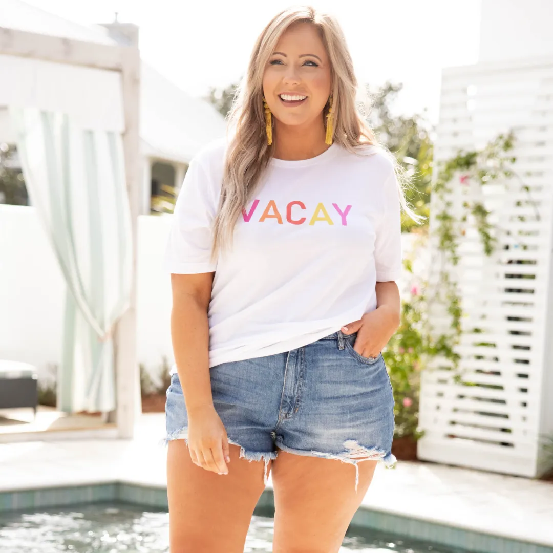 Summer Vacay Tee, White